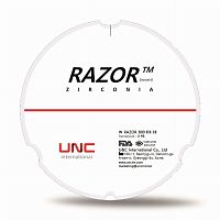 Диск циркониевый Razor 800, однослойный Zirconzahn, 95х18мм, D3, UNC Inc (Корея)