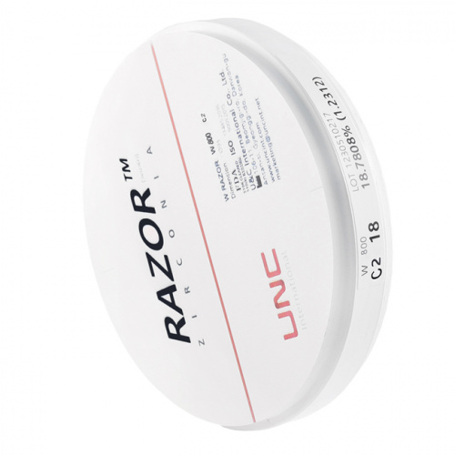 Диск циркониевый Razor 800, однослойный Zirconzahn, 95х18мм, C2, UNC Inc (Корея) от Дентал-Ист фото 2