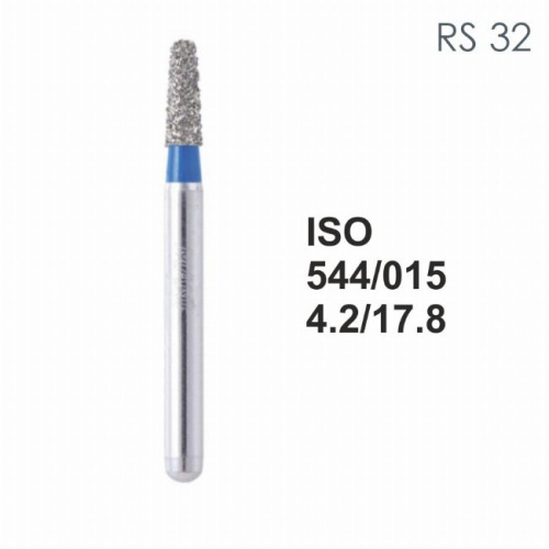 Бор алмазный MANI RS-32 по ISO 544, конус,015х4,2х17,8мм,макс.скорость 300 тыс.об,зерн.S,5шт