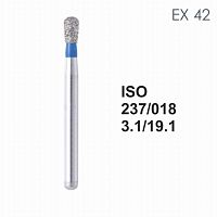 Бор алмазный MANI EX-42 по ISO 237, груша,018х3,1х19,1мм,макс.скорость 300 тыс.об,зерн.S,5шт