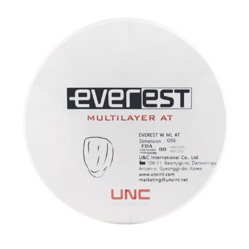 Диск циркониевый Everest Multilayer AT, размер 98х20мм, оттенок A3.5, многослойный