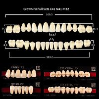 Зубы PX CROWN / EFUCERA, цвет B3, фасон C41/N41/32, полный гарнитур, 28шт.