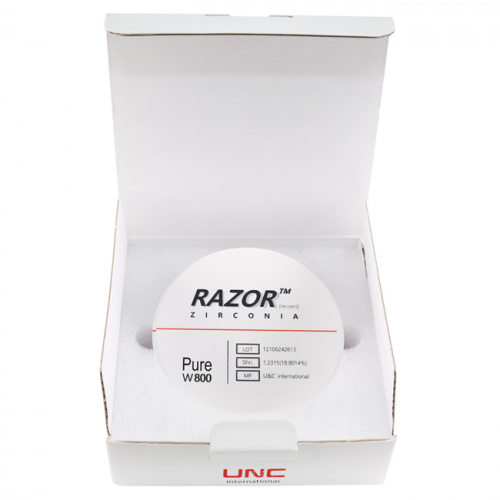 Диск циркониевый Razor 800, однослойный, размер 98х16мм, оттенок Pure, UNC Inc (Корея) от Дентал-Ист фото 8