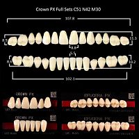 Зубы PX CROWN / EFUCERA, цвет C1, фасон C51/N42/30, полный гарнитур, 28шт. от Дентал-Ист
