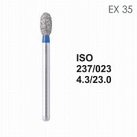 Бор алмазный MANI EX-35 по ISO 237, груша,023х4,3х23,0мм,макс.скорость 300 тыс.об,зерн.S,5шт