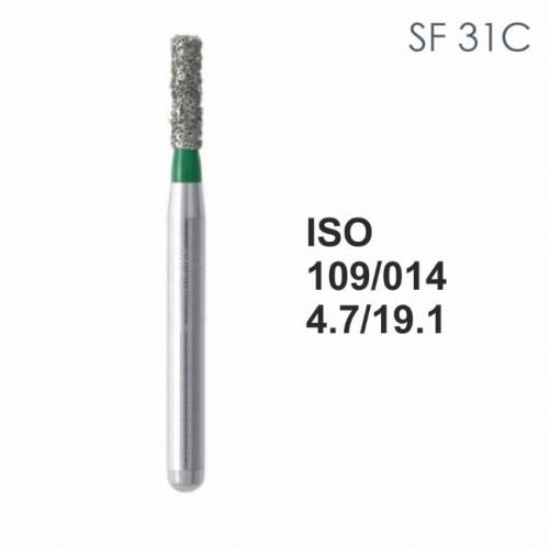 Бор алмазный MANI SF-31C по ISO 109, цилиндр,014х4,7х19,1мм,макс.скорость 450 тыс.об,зерн.C,5шт