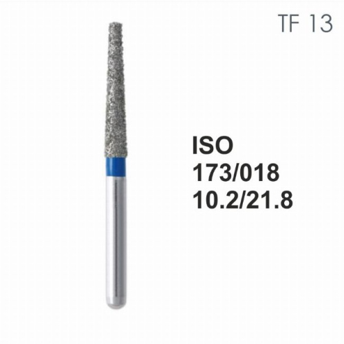 Бор алмазный MANI TF-13 по ISO 173, конус,018х10,2х21,8мм,макс.скорость 300 тыс.об,зерн.S,5шт