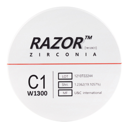 Диск циркониевый Razor 1300, размер 98х25мм, оттенок C1, однослойный