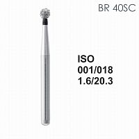 Бор алмазный MANI BR-40SC по ISO 001, шарооб.,018х1,6х20,3мм,макс.скорость 450 тыс.об,зерн.SC,5шт