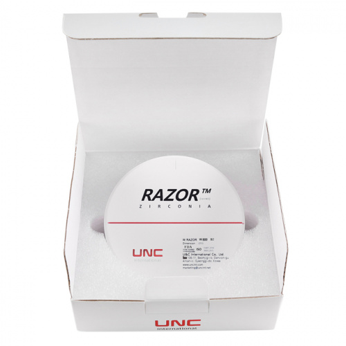 Диск циркониевый Razor 800, однослойный, размер 98х14мм, оттенок B2, UNC Inc (Корея) от Дентал-Ист фото 8