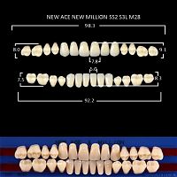 Зубы NEW ACE/NEW MILLION, цвет D4, фасон SS2/S3L/M28, полный гарнитур, 28шт. от Дентал-Ист
