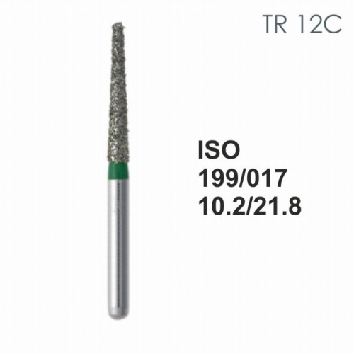 Бор алмазный MANI TR-12C по ISO 199, конус,017х10,2х21,8мм,макс.скорость 300 тыс.об,зерн.C,5шт