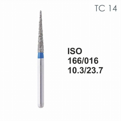 Бор алмазный MANI TC-14 по ISO 166, конус,016х10,3х23,7мм,макс.скорость 300 тыс.об,зерн.S,5шт