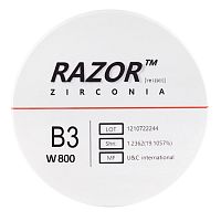 Диск циркониевый Razor 800, однослойный Zirconzahn, 95х25мм, B3, UNC Inc (Корея)