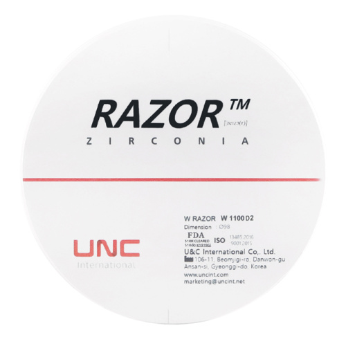 Диск циркониевый Razor 1100, размер 98х30мм, оттенок D2, однослойный
