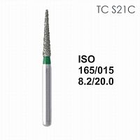 Бор алмазный MANI TC-S21C по ISO 165, конус,015х8,2х20,0мм,макс.скорость 300 тыс.об,зерн.C,5шт