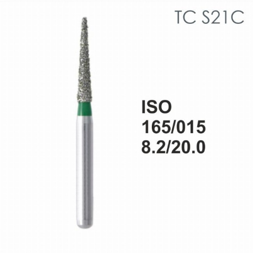 Бор алмазный MANI TC-S21C по ISO 165, конус,015х8,2х20,0мм,макс.скорость 300 тыс.об,зерн.C,5шт
