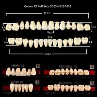 Зубы PX CROWN / EFUCERA, цвет B2, фасон O51S/N61S/32, полный гарнитур, 28шт. от Дентал-Ист