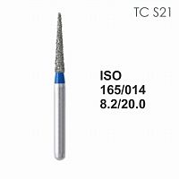 Бор алмазный MANI TC-S21 по ISO 165, конус,014х8,2х20,0мм,макс.скорость 300 тыс.об,зерн.S,5шт от Дентал-Ист