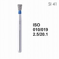 Бор алмазный MANI SI-41 по ISO 010, об.конус,019х2,5х20,1мм,макс.скорость 450 тыс.об,зерн.S,5шт