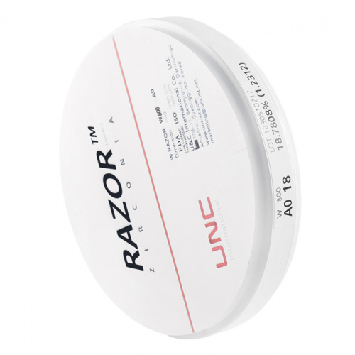 Диск циркониевый Razor 800, однослойный, размер 98х18мм, оттенок A1, UNC Inc (Корея) от Дентал-Ист фото 2