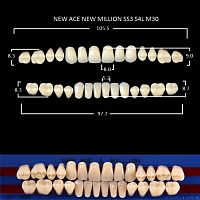 Зубы NEW ACE/NEW MILLION, цвет A4, фасон SS3/S4L/M30, полный гарнитур, 28шт. 