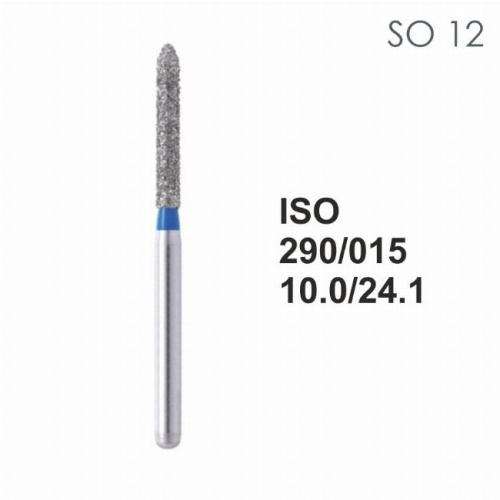 Бор алмазный MANI SO-12 по ISO 290, торпеда,015х10х24,1мм,макс.скорость 450 тыс.об,зерн.S,5шт