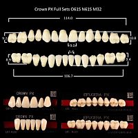 Зубы PX CROWN / EFUCERA, цвет B1, фасон O61S/N61S/32, полный гарнитур, 28шт.
