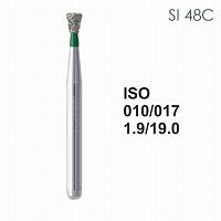 Бор алмазный MANI SI-48C по ISO 010, об.конус,017х1,6х19,0мм,макс.скорость 450 тыс.об,зерн.C,5шт