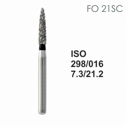 Бор алмазный MANI FO-21SC по ISO 298, торпеда,016х7,3х21,2мм,макс.скорость 300 тыс.об,зерн.SC,5шт