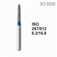 Бор алмазный MANI SO-SS20 по ISO 297, торпеда,012х6,2х16,8мм,макс.скорость 300 тыс.об,зерн.S,5шт