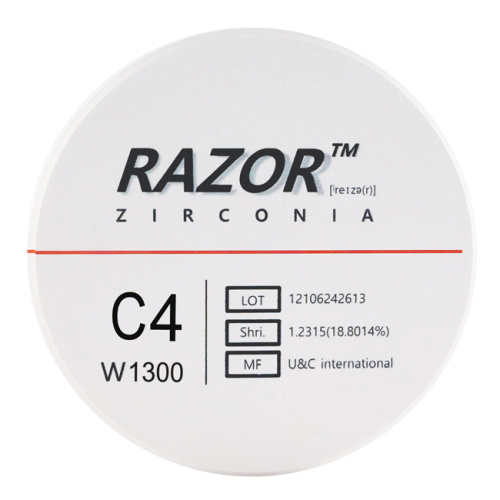 Диск циркониевый Razor 1300, размер 98х16мм, оттенок C4, однослойный