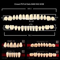 Зубы PX CROWN / EFUCERA, цвет A3, фасон S44S/N41/28, полный гарнитур, 28шт. от Дентал-Ист