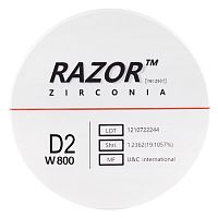 Диск циркониевый Razor 800, однослойный, размер 98х25мм, оттенок D2, UNC Inc (Корея)