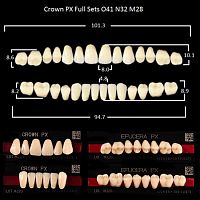 Зубы PX CROWN / EFUCERA, цвет B1, фасон O41/N32/28, полный гарнитур, 28шт. от Дентал-Ист