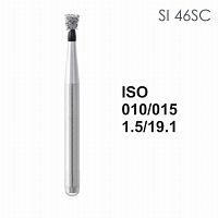 Бор алмазный MANI SI-46SC по ISO 010, об.конус,015х1,6х19,1мм,макс.скорость 450 тыс.об,зерн.SC,5шт