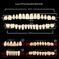 Зубы PX CROWN / EFUCERA, цвет D2, фасон S61S/N61S/34, полный гарнитур, 28шт.