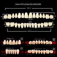 Зубы PX CROWN / EFUCERA, цвет A3,5, фасон C61/N61S/34, полный гарнитур, 28шт. от Дентал-Ист