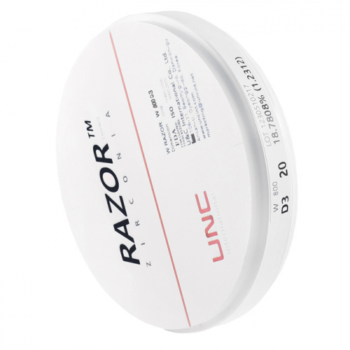 Диск циркониевый Razor 800, однослойный, размер 98х20мм, оттенок D3, UNC Inc (Корея) от Дентал-Ист фото 2