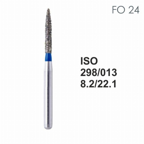 Бор алмазный MANI FO-24 по ISO 298, торпеда,013х8,2х22,1мм,макс.скорость 300 тыс.об,зерн.S,5шт