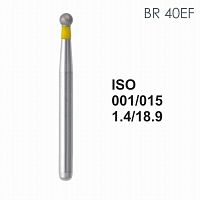 Бор алмазный MANI BR-40EF по ISO 001, шарооб.,015х1,4х18,9мм,макс.скорость 450 тыс.об,зерн.EF,5шт