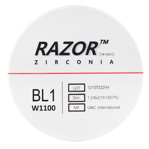 Диск циркониевый Razor 1100, размер 98х25мм, оттенок BL1, однослойный