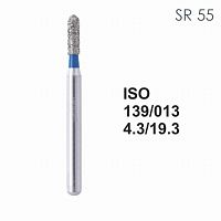Бор алмазный MANI SR-55 по ISO 139, цилиндр,013х4,3х19,3мм,макс.скорость 300 тыс.об,зерн.S,5шт от Дентал-Ист