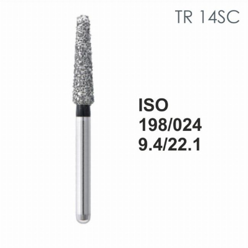 Бор алмазный MANI TR-14SC по ISO 198, конус,024х9,4х22,1мм,макс.скорость 300 тыс.об,зерн.SC,5шт