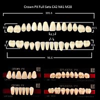 Зубы PX CROWN / EFUCERA, цвет W05, фасон C42/N41/28, полный гарнитур, 28шт. от Дентал-Ист
