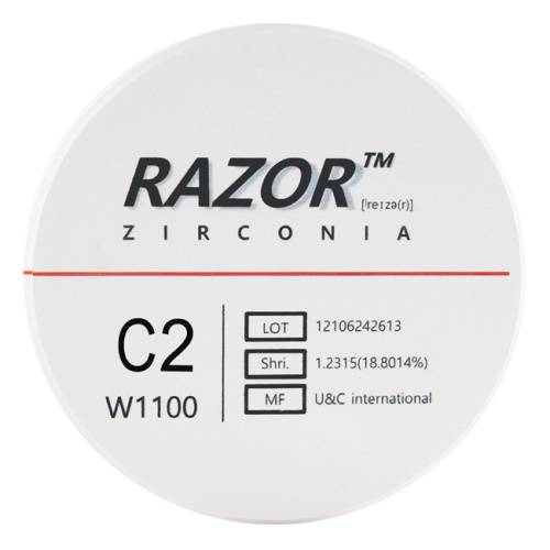 Диск циркониевый Razor 1100, размер 98х16мм, оттенок C2, однослойный