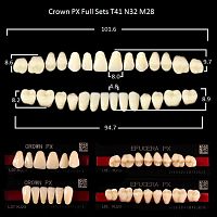 Зубы PX CROWN / EFUCERA, цвет D2, фасон T41/N32/28, полный гарнитур, 28шт.