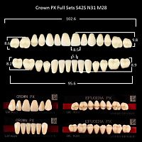 Зубы PX CROWN / EFUCERA, цвет W05, фасон S42S/N31/28, полный гарнитур, 28шт. от Дентал-Ист