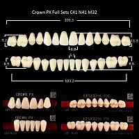 Зубы PX CROWN / EFUCERA, цвет C2, фасон C41/N41/32, полный гарнитур, 28шт. от Дентал-Ист