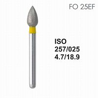 Бор алмазный MANI FO-25EF по ISO 257, пламя,025х4,7х18,9мм,макс.скорость 160 тыс.об,зерн.EF,5шт